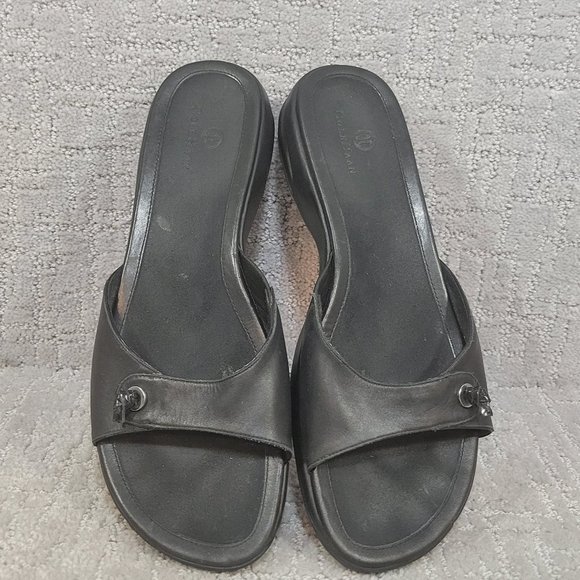 Cole Haan Nike Air D19515 Womens Size US 11B Black Patent Leather Slide Sandal - Picture 1 of 12